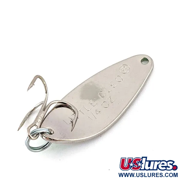 Vintage Acme Little Cleo, 1/4oz Nickel / Green fishing spoon #14026