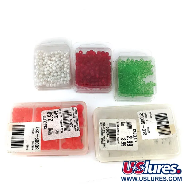Cabela's Beads, Red / White / Dark Red / Green fishing #14057