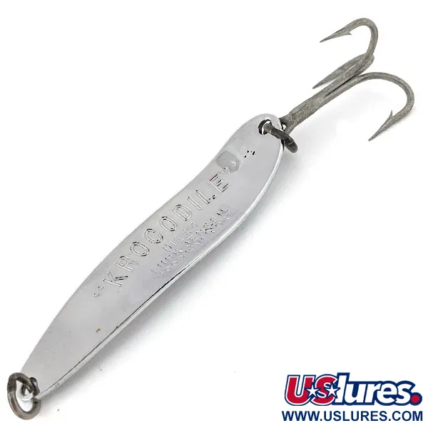 Vintage Luhr Jensen Krocodile #4, 1/2oz Nickel fishing spoon #14066