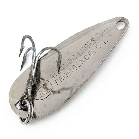 Vintage Atlantic Lures Sparkling Gem-Spoon, 3/16oz Hammered Nickel fishing spoon #14080