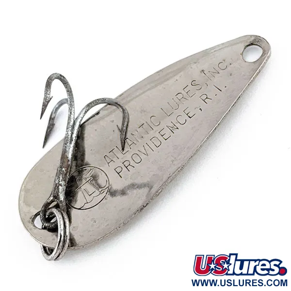 Vintage Atlantic Lures Sparkling Gem-Spoon, 3/16oz Hammered Nickel fishing spoon #14080