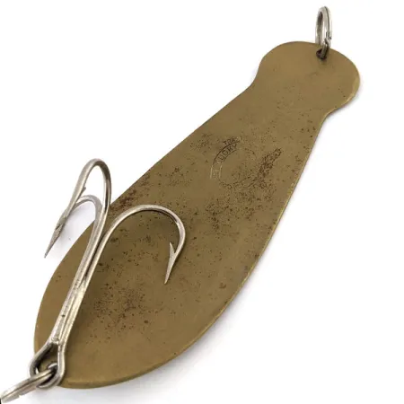 Vintage Lucky Strike Heavy, 1 1/3oz Matte Brass fishing spoon #14085