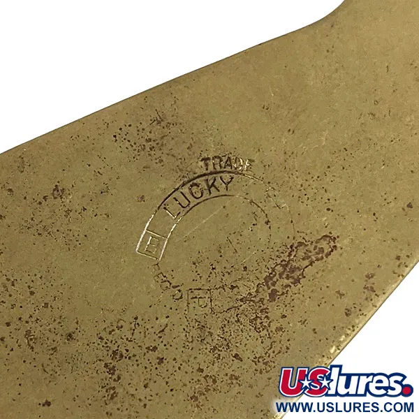 Vintage   Lucky Strike Heavy, 1 1/3oz Matte Brass fishing spoon #14085