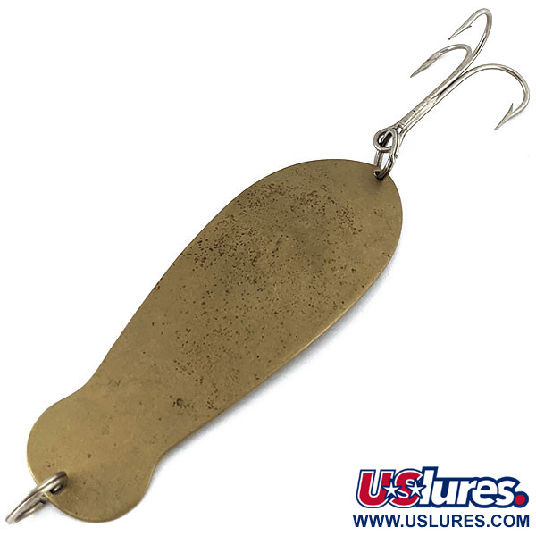 Vintage   Lucky Strike Heavy, 1 1/3oz Matte Brass fishing spoon #14085