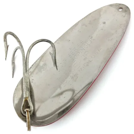Vintage Eppinger Dardevle Huskie Junior, 2oz Red / White / Nickel fishing spoon #14086