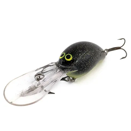 Vintage Norman DD22, 1oz Black / Chartreuse fishing lure #14091