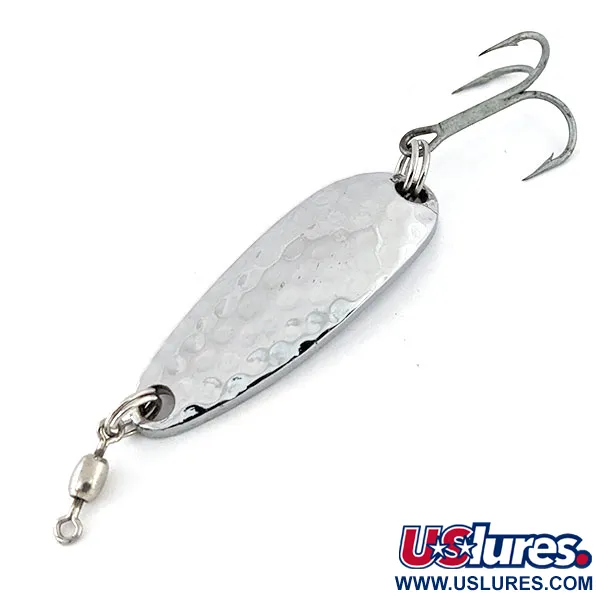 Vintage  Luhr Jensen Krocodile, 1/3oz Hammered Nickel fishing spoon #14095