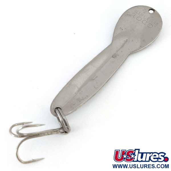 Vintage   Glen Evans Loco 4, 3/4oz Nickel fishing spoon #14100