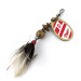 Vintage   Mepps Aglia 0 dressed - squirrel tail, 3/32oz Red / White / Brass spinning lure #14107