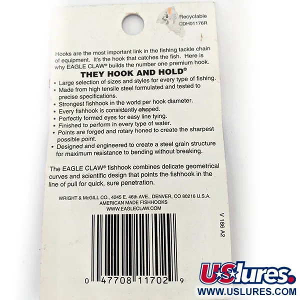 Eagle Claw Hook #2, Bronze (Brass) fishing #14110