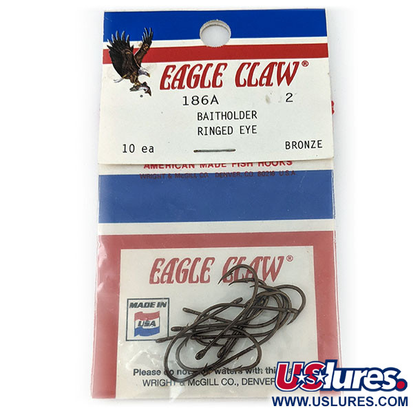   Eagle Claw Hook #2,  Bronze (Brass) fishing #14110