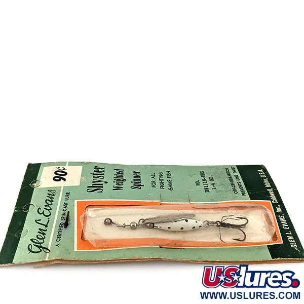   Glen Evans Shyster, 1/4oz Nickel / White spinning lure #14117