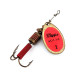 Vintage   Mepps Aglia 2 UV, 3/16oz Red / Brass spinning lure #14125