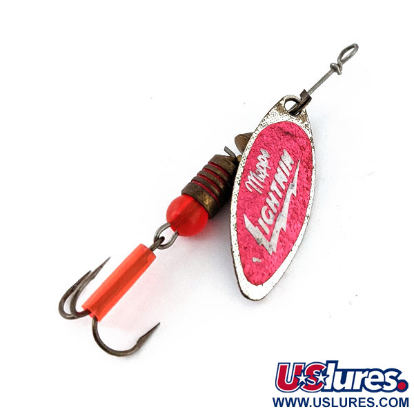 Vintage   Mepps Aglia Long 1, 3/16oz Red / Silver spinning lure #14135