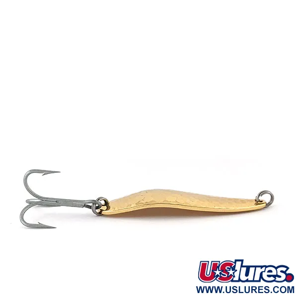 Vintage   Worth Spoon , 2/3oz Hammered Gold fishing spoon #14154