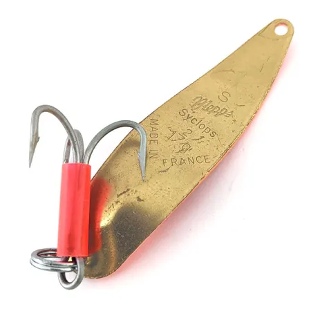 Vintage Mepps Syclops 2 UV, 3/5oz Orange / Gold fishing spoon #14157