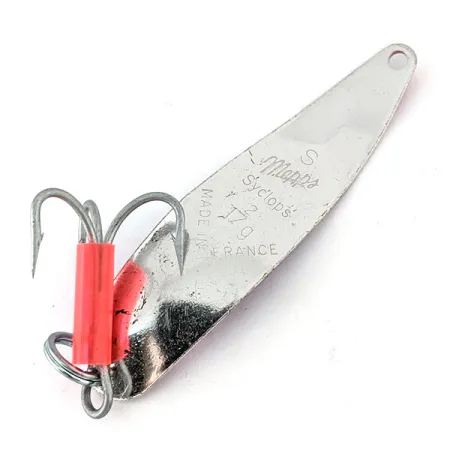 Vintage Mepps Syclops 2, 3/5oz Silver / Rainbow Trout fishing spoon #14158