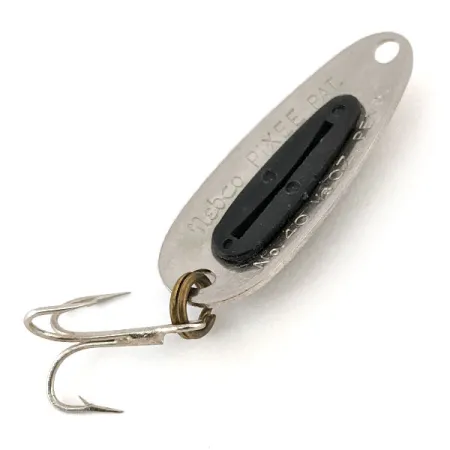 Vintage ​Nebco Pixee , 1/8oz Hammered Nickel / Black fishing spoon #14160