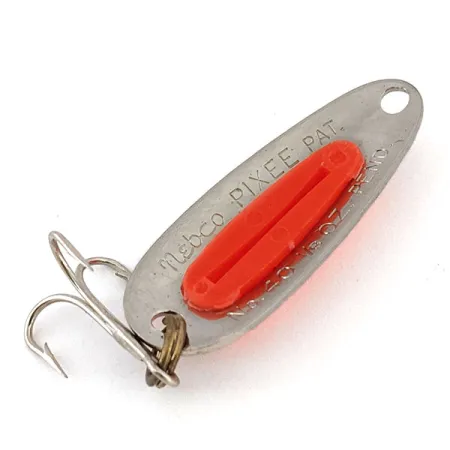 Vintage ​Nebco Pixee , 1/8oz Hammered Nickel / Pink fishing spoon #14161