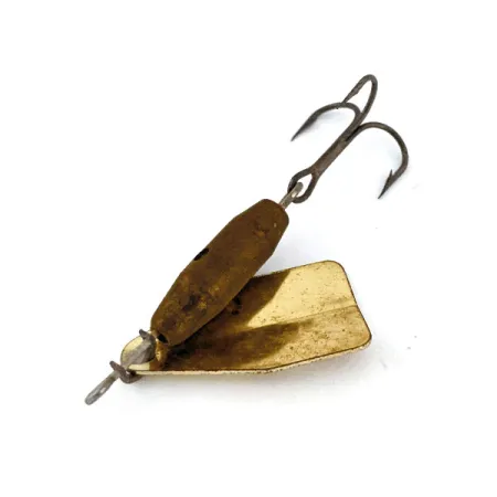 Vintage Jake's Lures Jake's Stream-a-Lure, 3/16oz Gold / Red spinning lure #14162