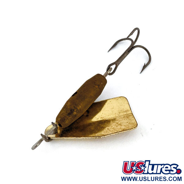 Vintage  Jake's Lures Jake's Stream-a-Lure, 3/16oz Gold / Red spinning lure #14162