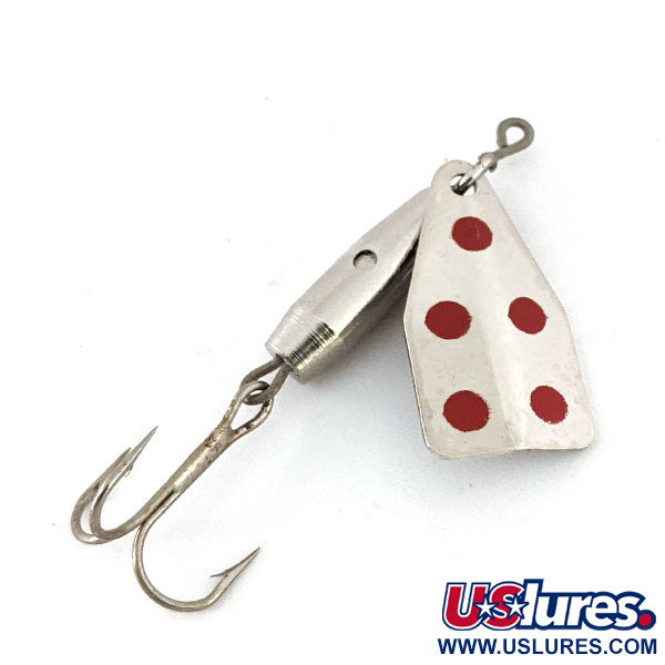 Vintage  Jake's Lures Jake's Stream-a-Lure, 3/16oz Nickel / Red spinning lure #15868