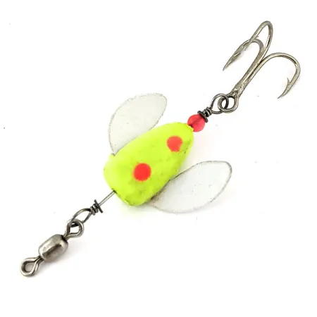 Vintage Yakima Bait Spin-N-Glo, 3/64oz Chartreuse / Red / White spinning lure #14167