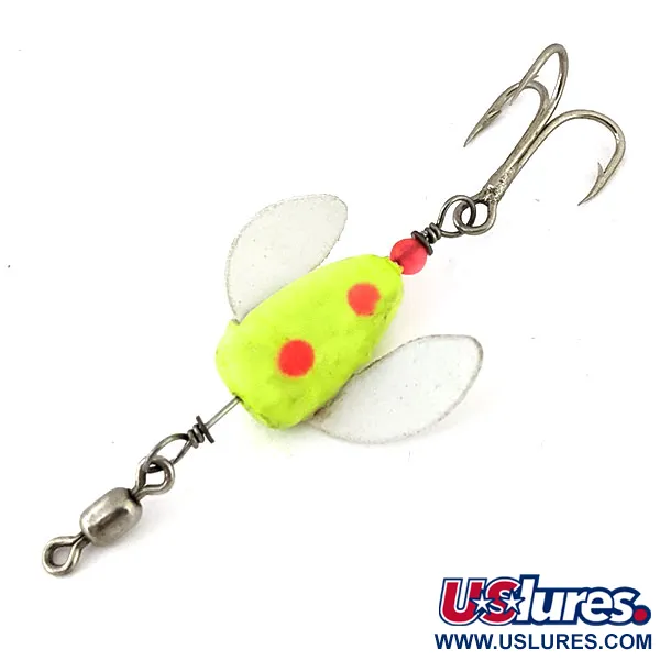 Vintage  Yakima Bait Spin-N-Glo, 3/64oz Chartreuse / Red / White spinning lure #14167