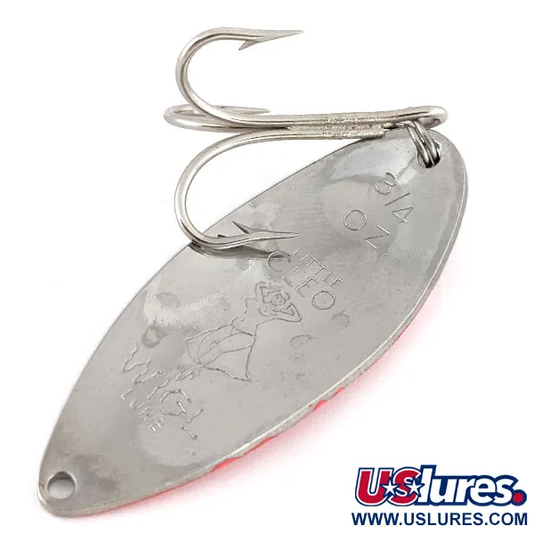 Vintage  Seneca Little Cleo (Hula Girl), 3/4oz Nickel / Orange fishing spoon #14169