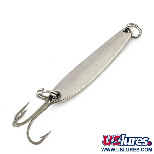 Vintage Bay de Noc Swedish pimple 3, 3/16oz Nickel / Green fishing spoon #14191