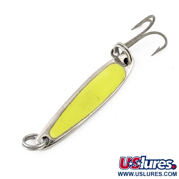 Vintage Bay de Noc Swedish pimple 3, 3/16oz Nickel / Green fishing spoon #14191