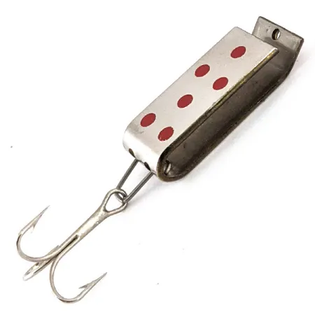Vintage Jake's Lures Lil Jake, 1/3oz Nickel / Red fishing spoon #16053