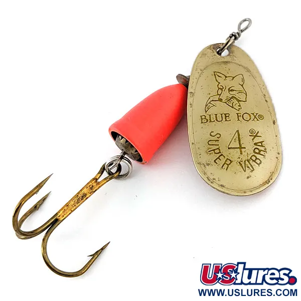 Vintage   Blue Fox Super Vibrax 4, 3/8oz Gold spinning lure #14198