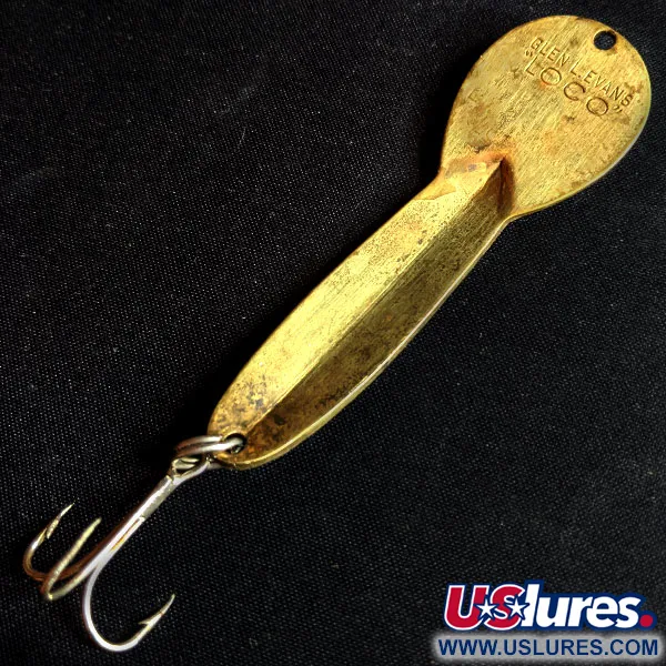 Vintage   Glen Evans Loco 4, 3/4oz Brass fishing spoon #14200