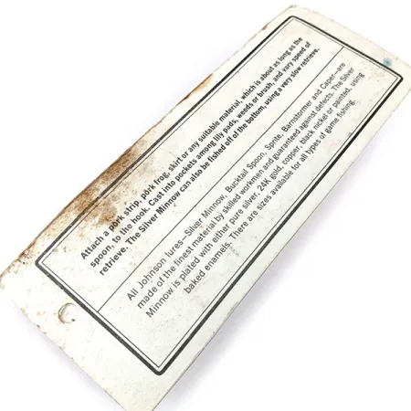 Vintage Weedless Johnson Silver Minnow (1970s), 1/4oz Silver (Silver Plated) fishing spoon #14204