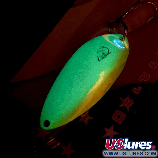  Eppinger Dardevle Devle Dog Glow, 1/2oz White / Chartreuse fishing spoon #14215