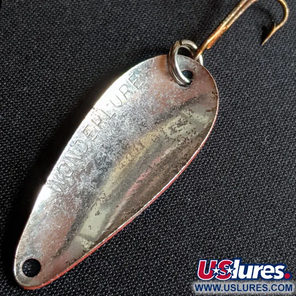 Vintage Acme Wonderlure, 1/4oz Red / White / Nickel fishing spoon #14229