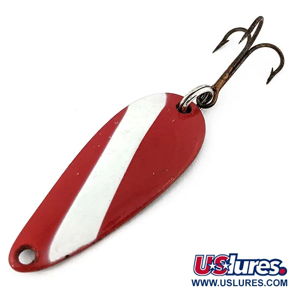 Vintage Acme Wonderlure, 1/4oz Red / White / Nickel fishing spoon #14229