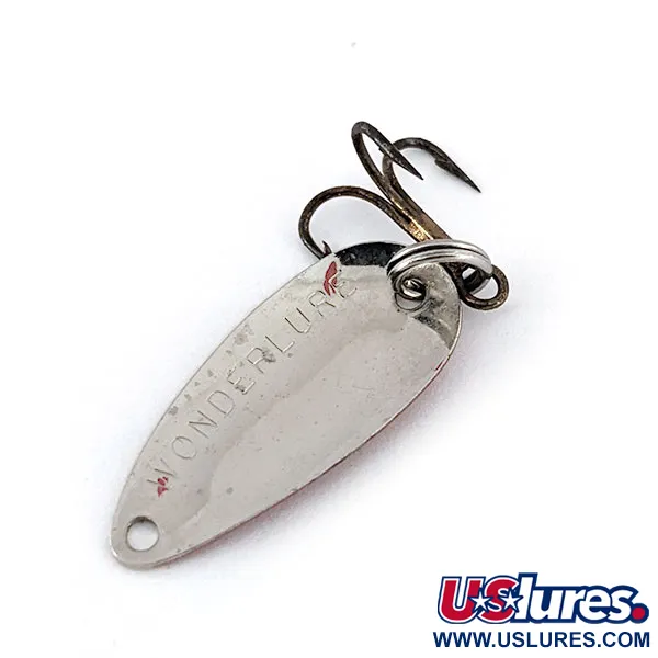Vintage  Acme Wonderlure , 1/32oz Red / White / Nickel fishing spoon #14234