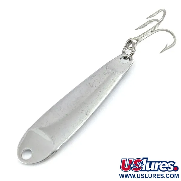 Vintage ​Hopkins Smoothie Jig Lure, 2/5oz Nickel / Green fishing spoon #14236