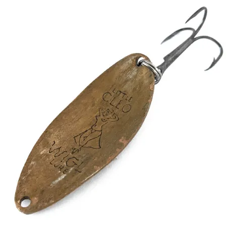 Vintage Seneca Little Cleo (Hula Girl), 3/5oz  Dark Brass fishing spoon #14241