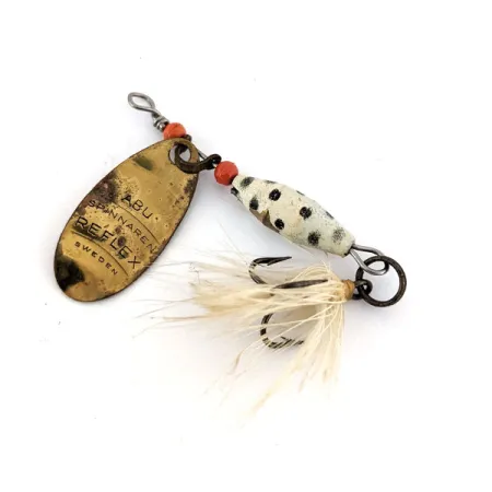 Vintage Abu Garcia Abu Reflex, 1/8oz Black / White / Gold spinning lure #14264