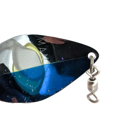 Vintage Luhr Jensen Manistee 3, 1/3oz Silver / Blue fishing spoon #14270