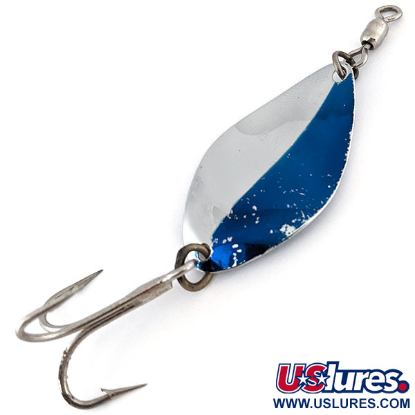 Vintage  Luhr Jensen Manistee 3, 1/3oz Silver / Blue fishing spoon #14270