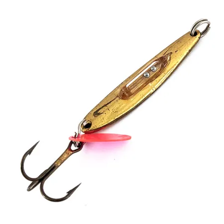 Vintage Bay de Noc Swedish pimple (rattle), 1/4oz Gold fishing spoon #14271