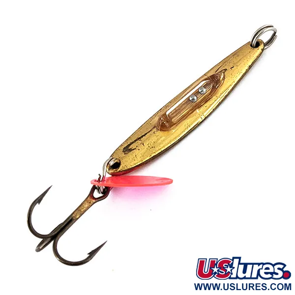 Vintage   Bay de Noc Swedish pimple (rattle), 1/4oz Gold fishing spoon #14271