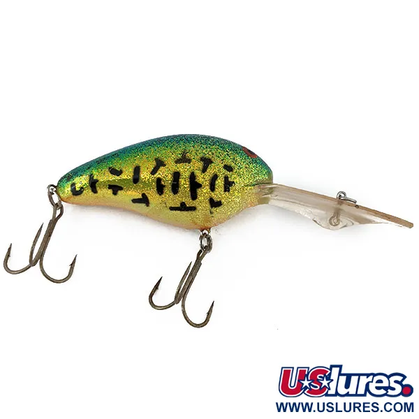 Vintage Norman DD22, 1oz Fire Tiger with Glitter fishing lure #14285