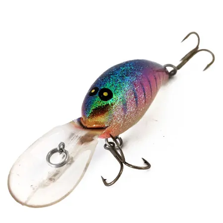 Vintage Norman DD14, 3/5oz Perch with Green Glitter fishing lure #14288