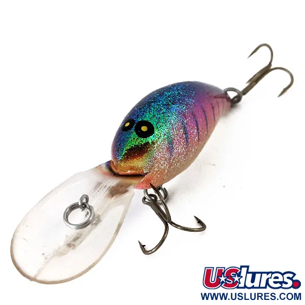 Vintage Norman DD14, 3/5oz Perch with Green Glitter fishing lure #14288