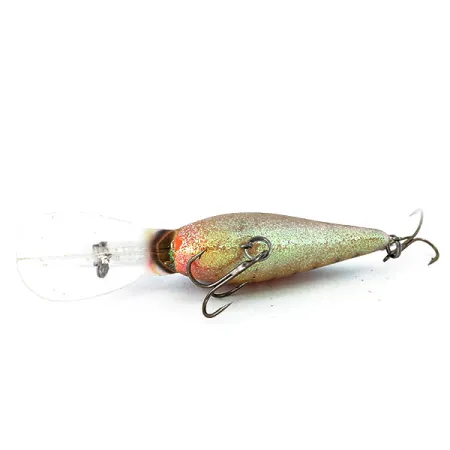 Vintage Norman DD14, 3/5oz Perch with Green Glitter fishing lure #14288